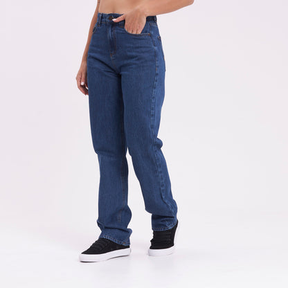Jean Rusty Suzy Straight Mid Rise Jean Ld Deep Sea Blue