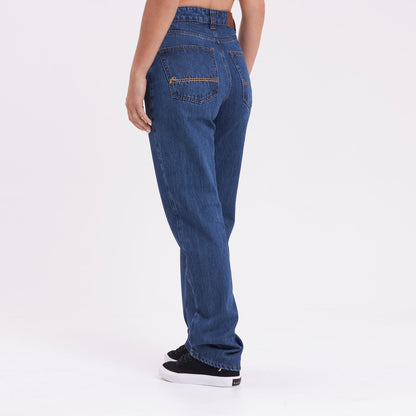 Jean Rusty Suzy Straight Mid Rise Jean Ld Deep Sea Blue