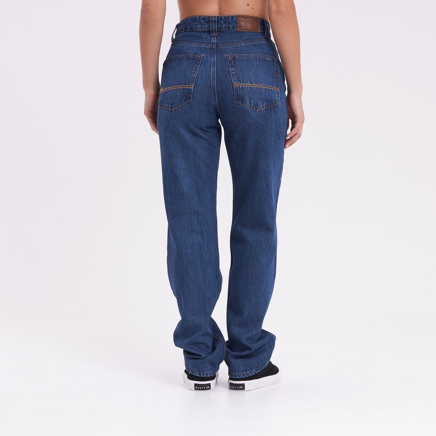 Jean Rusty Suzy Straight Mid Rise Jean Ld Deep Sea Blue