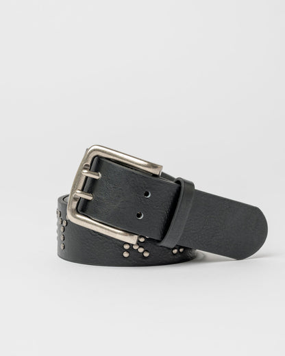 Cinturon Rusty Tease Leather Stud Belt Black