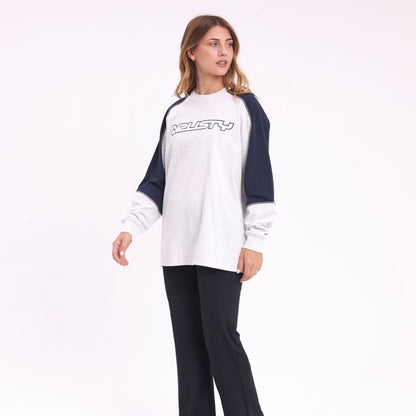 Remera Ml Rusty Timmy Target Contrast L/S Tee Ecru Marle