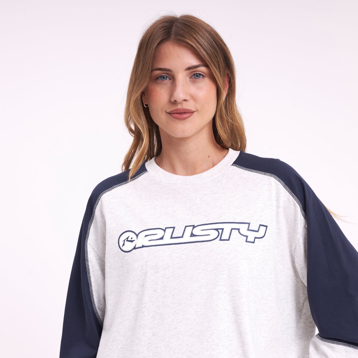 Remera Ml Rusty Timmy Target Contrast L/S Tee Ecru Marle