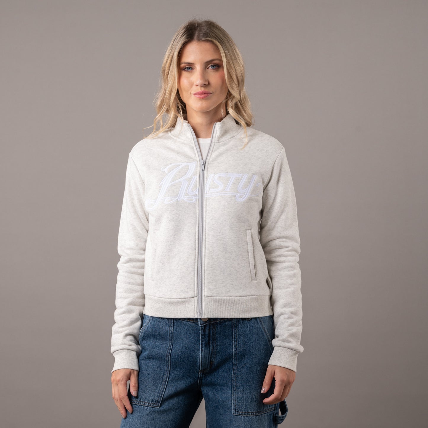 Campera Canguro Rusty Trailer Trash Skimmer Ziphood Ld Grey Marle