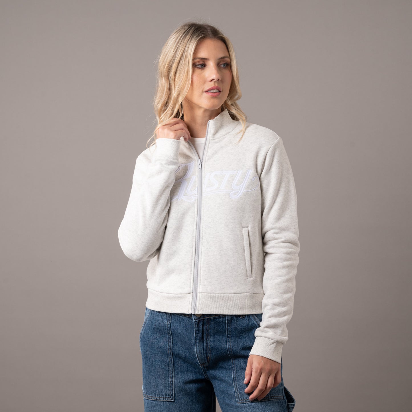 Campera Canguro Rusty Trailer Trash Skimmer Ziphood Ld Grey Marle
