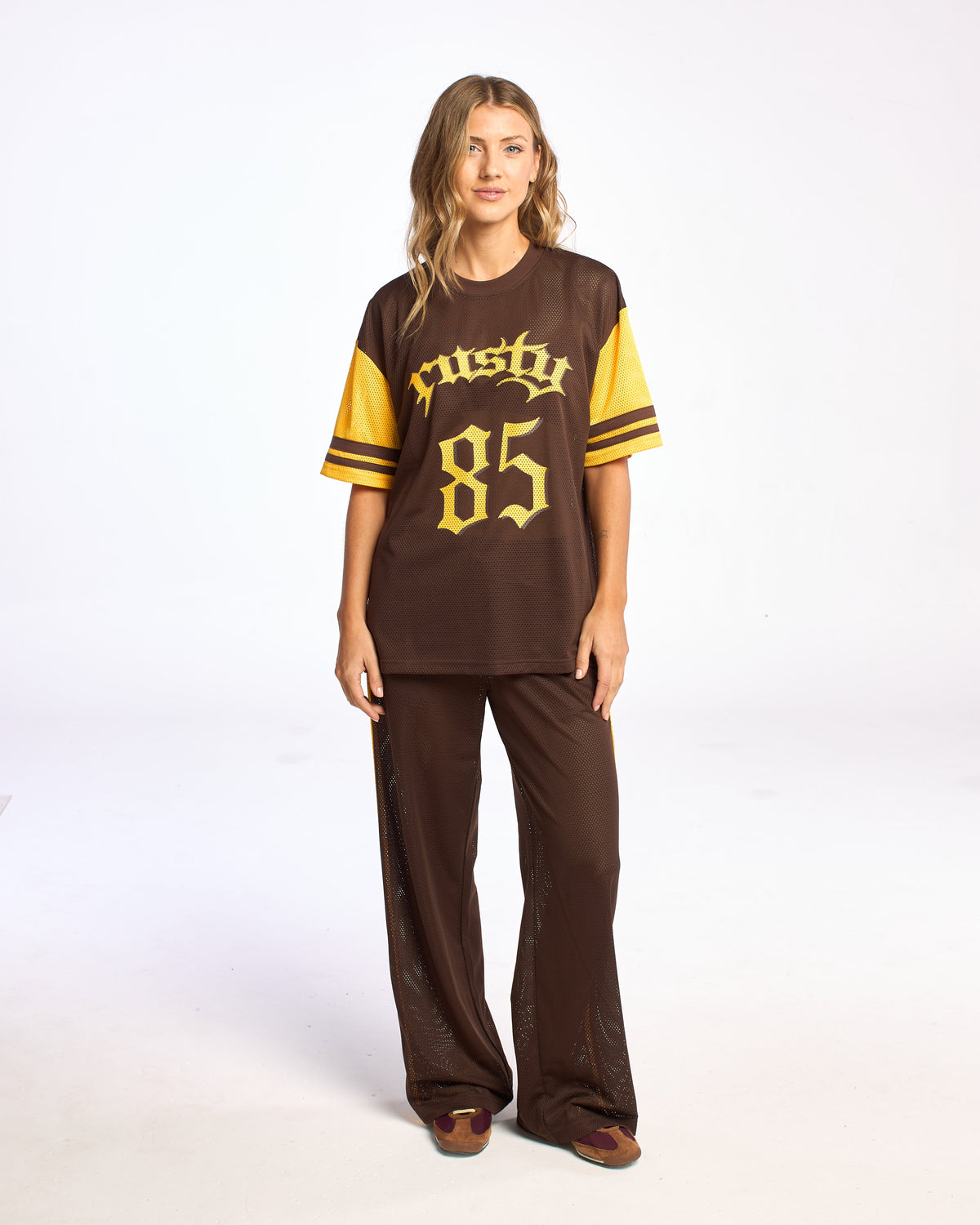 Remera Mc Rusty Rag Stripe Oversized Mesh Oversize Tee Java/Amber