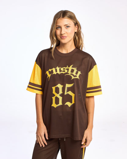 Remera Mc Rusty Rag Stripe Oversized Mesh Oversize Tee Java/Amber