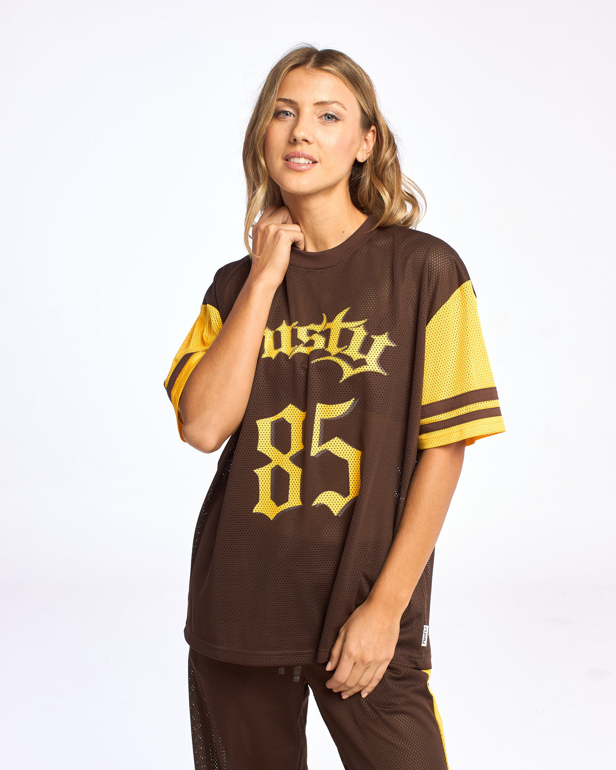 Remera Mc Rusty Rag Stripe Oversized Mesh Oversize Tee Java/Amber