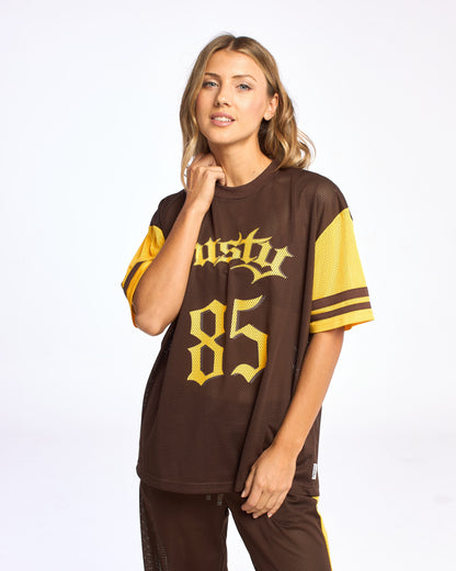 Remera Mc Rusty Rag Stripe Oversized Mesh Oversize Tee Java/Amber