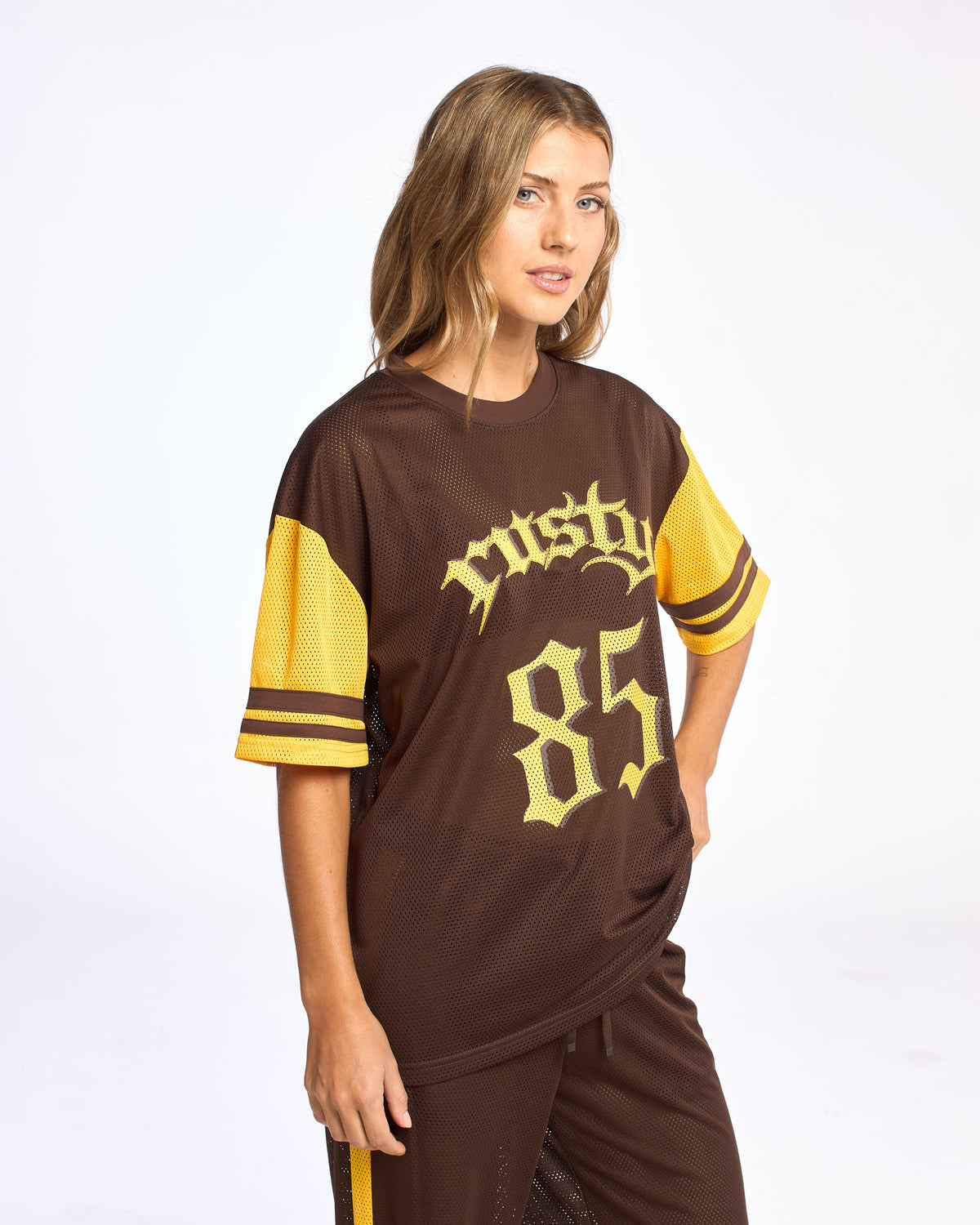 Remera Mc Rusty Rag Stripe Oversized Mesh Oversize Tee Java/Amber