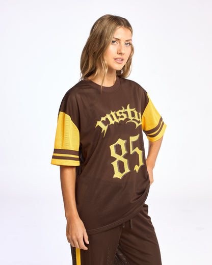 Remera Mc Rusty Rag Stripe Oversized Mesh Oversize Tee Java/Amber