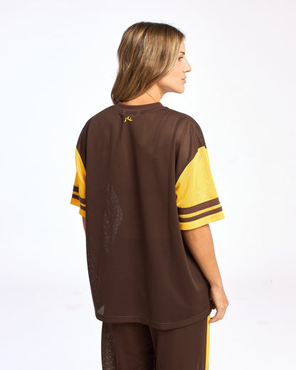 Remera Mc Rusty Rag Stripe Oversized Mesh Oversize Tee Java/Amber