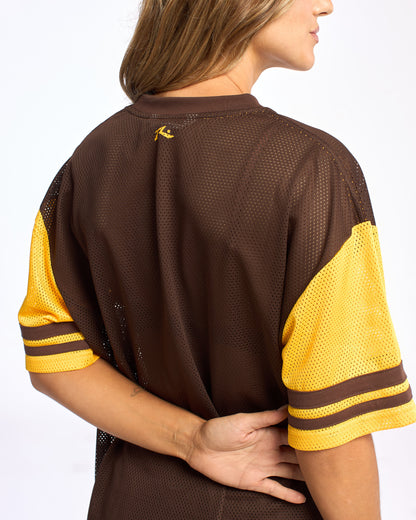 Remera Mc Rusty Rag Stripe Oversized Mesh Oversize Tee Java/Amber