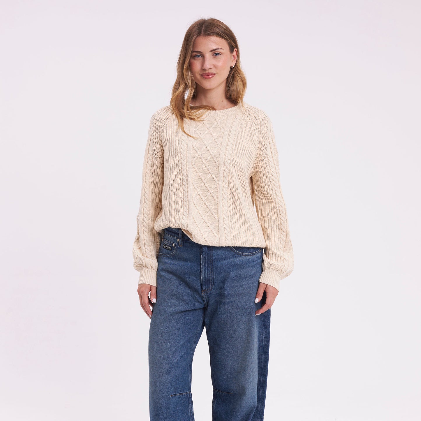 Sweater Rusty Two Tales Knitted Crew Oatmeal
