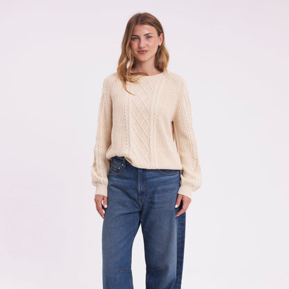 Sweater Rusty Two Tales Knitted Crew Oatmeal