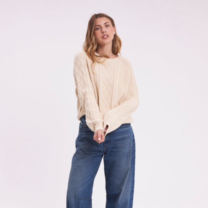 Sweater Rusty Two Tales Knitted Crew Oatmeal