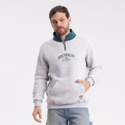 Buzo Rusty Australian 1/4 Zip Crew White Marle