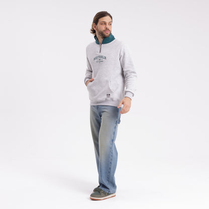 Buzo Rusty Australian 1/4 Zip Crew White Marle