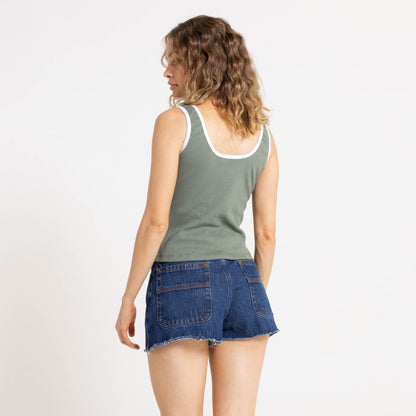 Musculosa Rusty Vital Range Skimmer Tank Ld Army Green