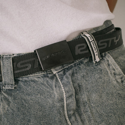 Cinturon Rusty Flip Daddy Elastic Webbing Belt Black