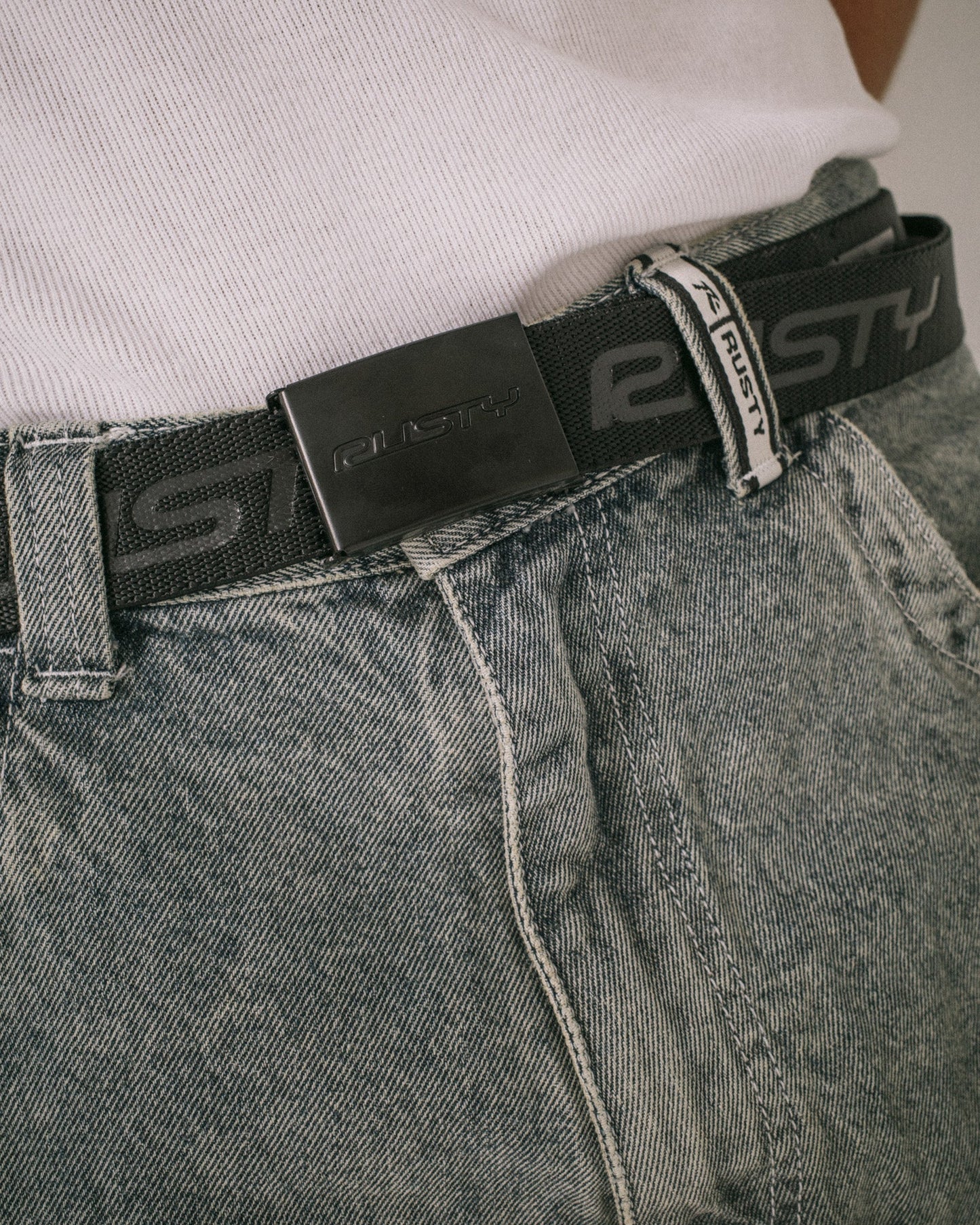 Cinturon Rusty Flip Daddy Elastic Webbing Belt Black