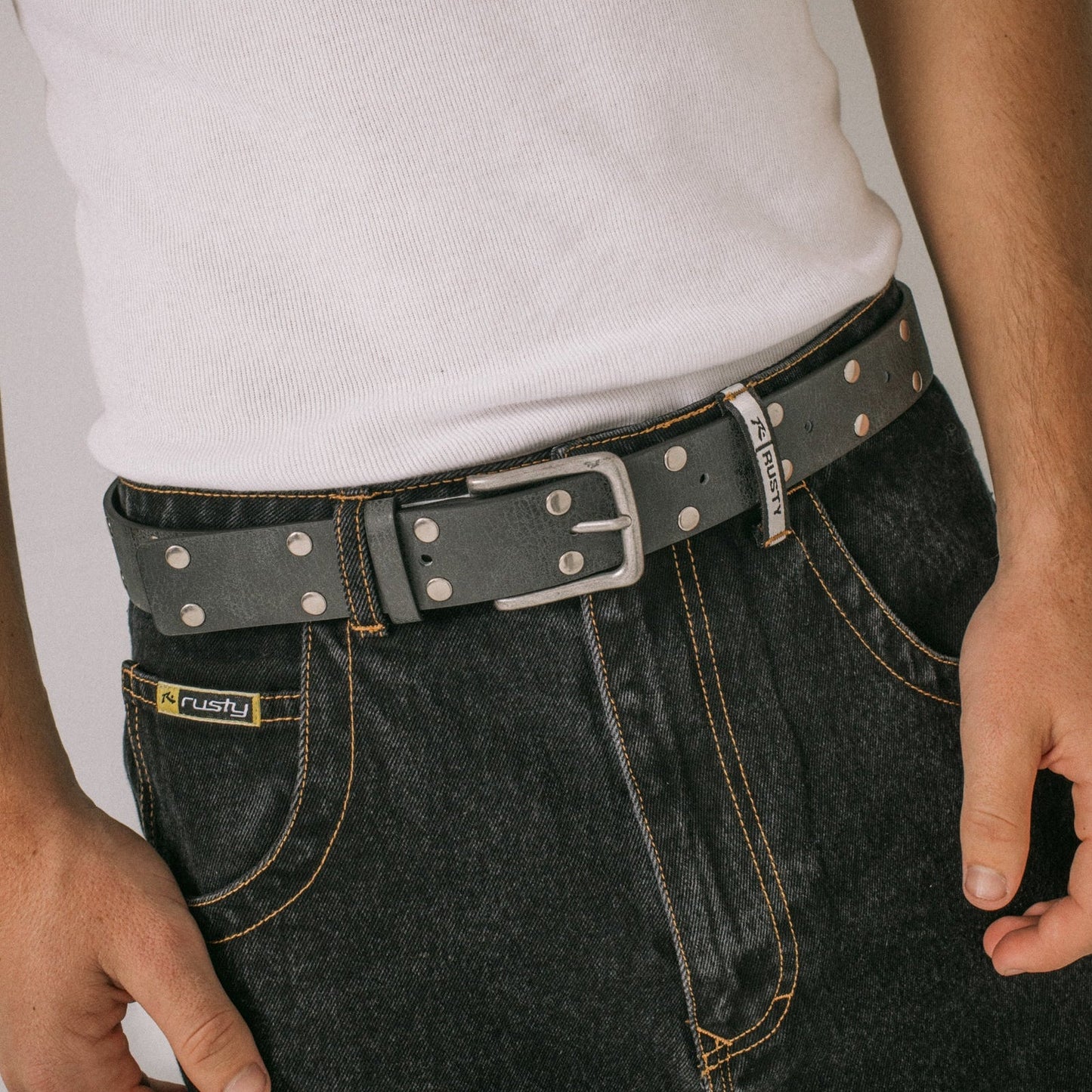 Cinturon Rusty Worn Out Stud Belt* Black