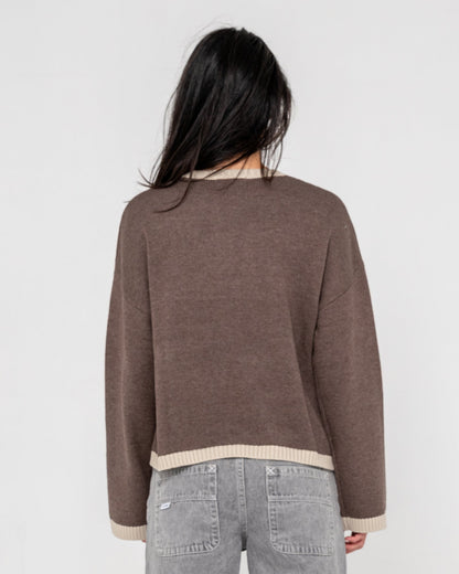 Sweater Rusty Rider Relaxed Crew Neck Knit Pinecone