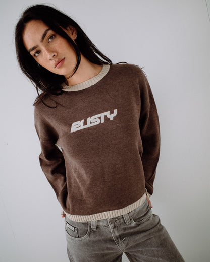 Sweater Rusty Rider Relaxed Crew Neck Knit Pinecone