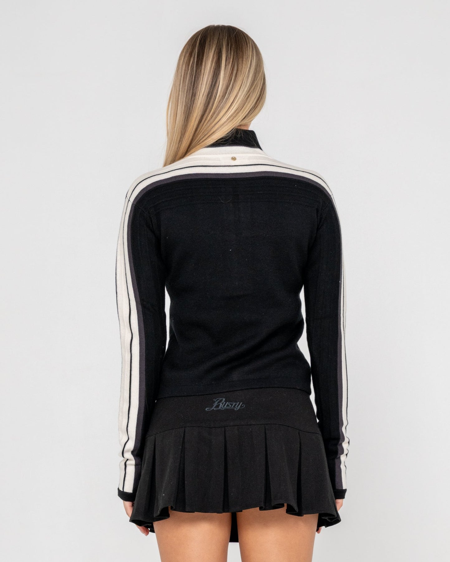 Sweater Rusty Daddy Gb Zip Through Knit Black