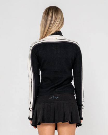 Sweater Rusty Daddy Gb Zip Through Knit Black