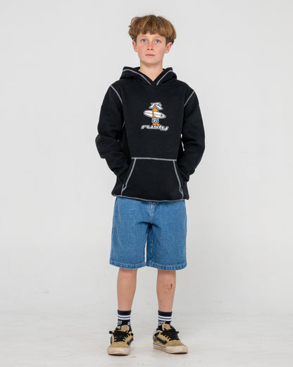 Canguro Rusty Dr. Dot Hooded Fleece Boys Black