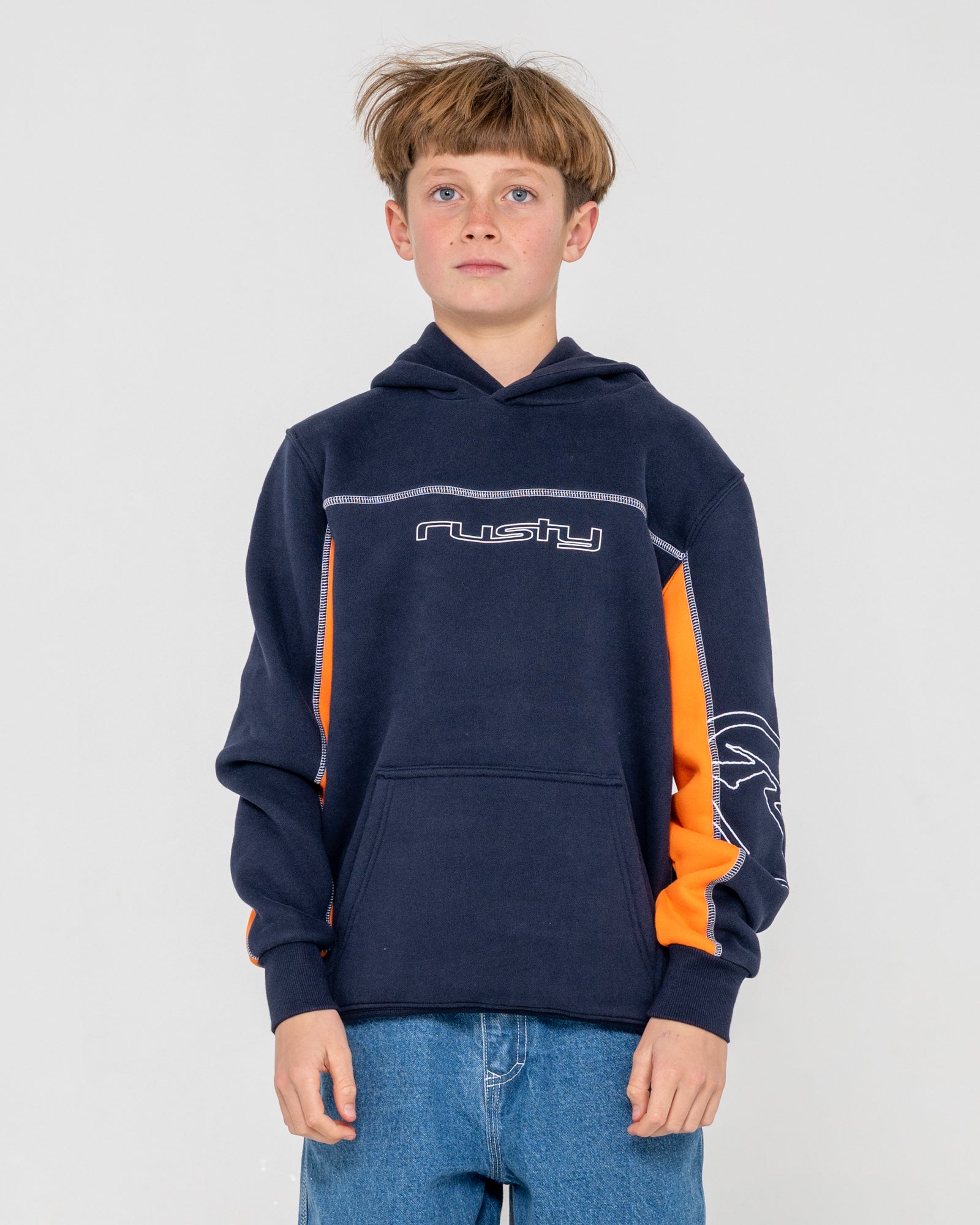 Canguro Rusty Titan Hooded Fleece Boys Navy Blue