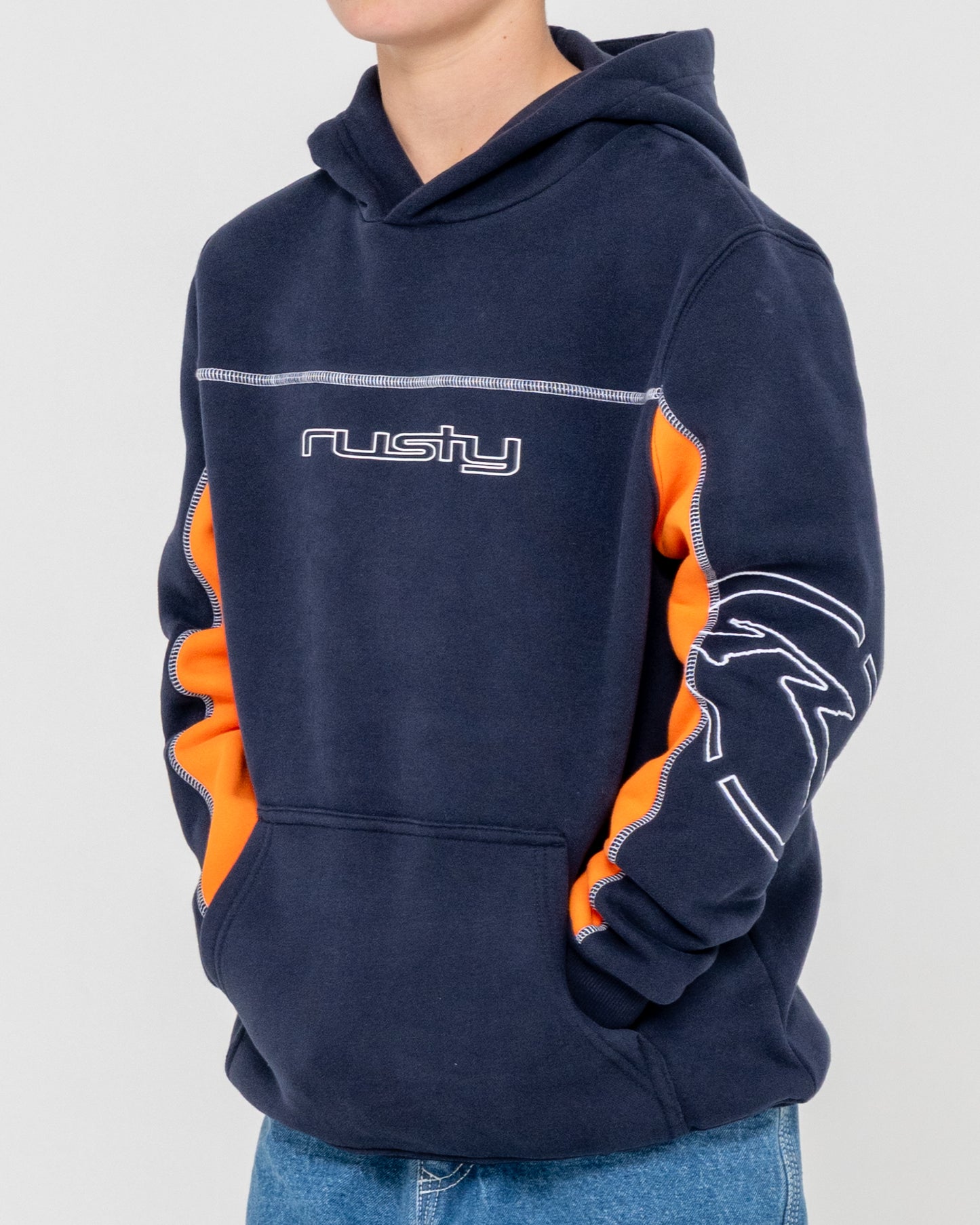Canguro Rusty Titan Hooded Fleece Boys Navy Blue