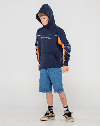 Canguro Rusty Titan Hooded Fleece Boys Navy Blue