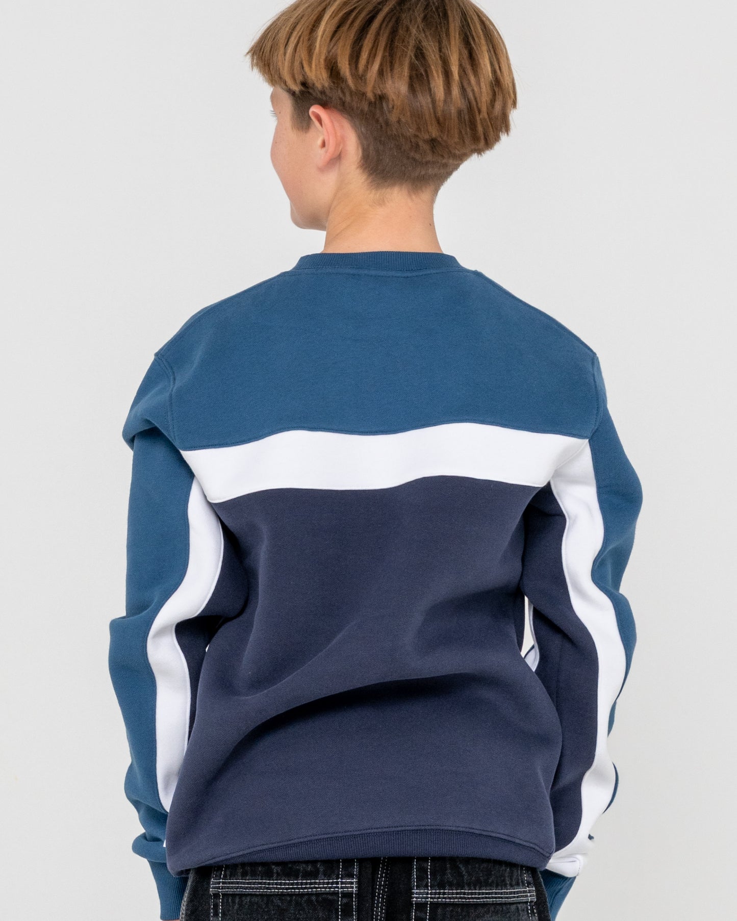 Buzo Rusty Pod Racer Crew Fleece Boys Navy Blue