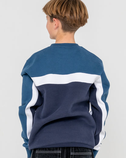 Buzo Rusty Pod Racer Crew Fleece Boys Navy Blue