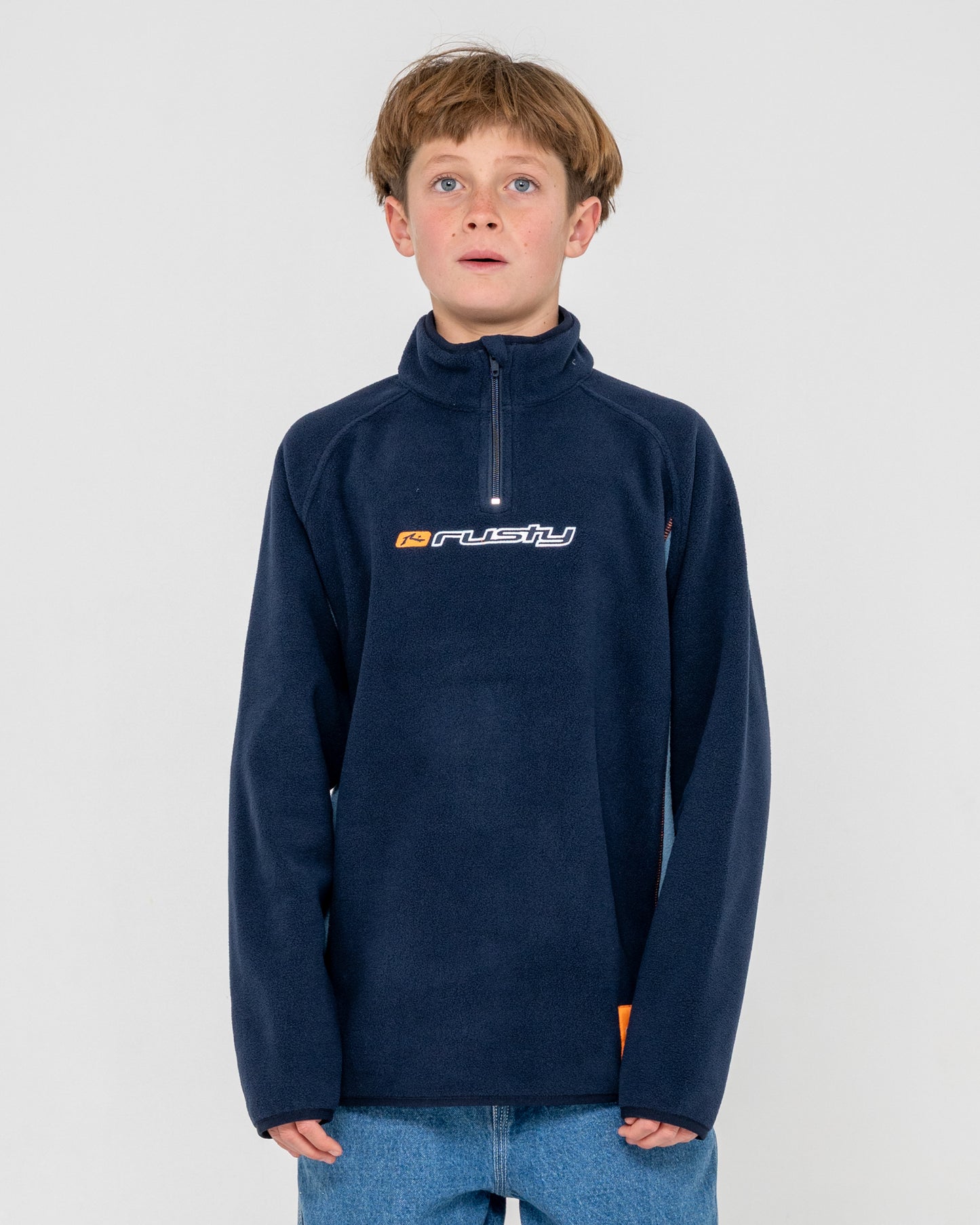Buzo Rusty Blizzard Quarter Zip Polar Fleece Boys Navy Blue