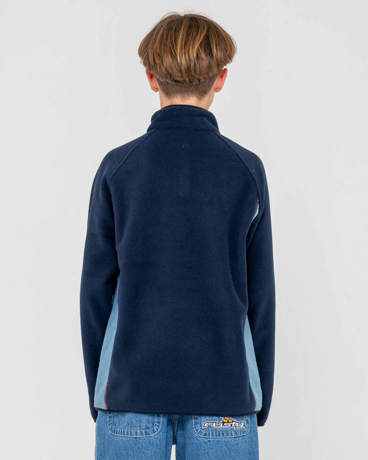 Buzo Rusty Blizzard Quarter Zip Polar Fleece Boys Navy Blue