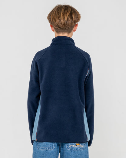 Buzo Rusty Blizzard Quarter Zip Polar Fleece Boys Navy Blue