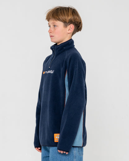 Buzo Rusty Blizzard Quarter Zip Polar Fleece Boys Navy Blue