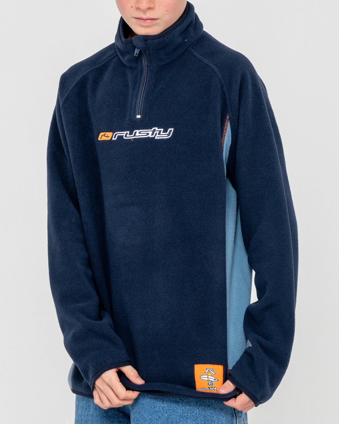 Buzo Rusty Blizzard Quarter Zip Polar Fleece Boys Navy Blue