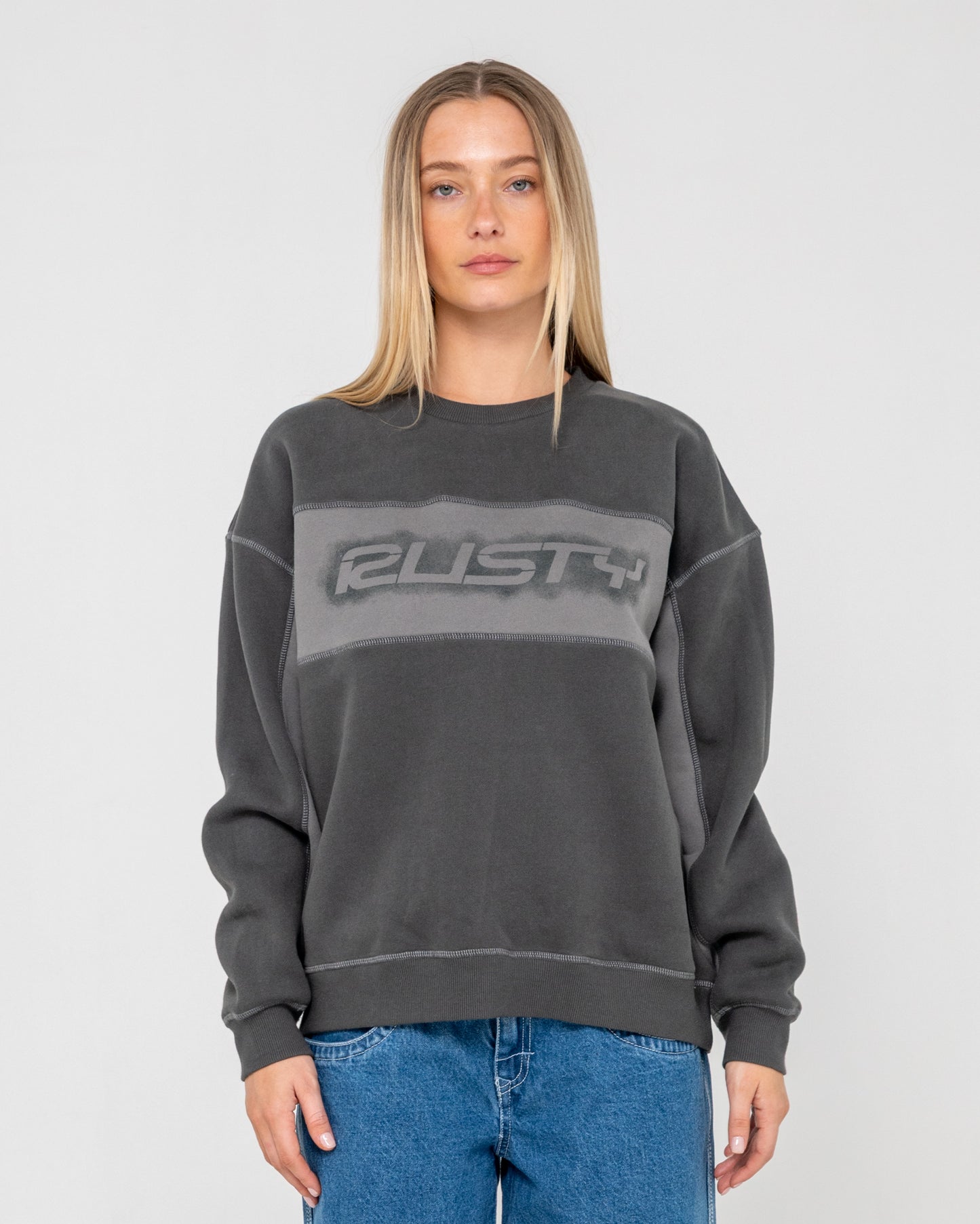 Buzo Rusty Choc Top L/S Oversize Crew Carbon