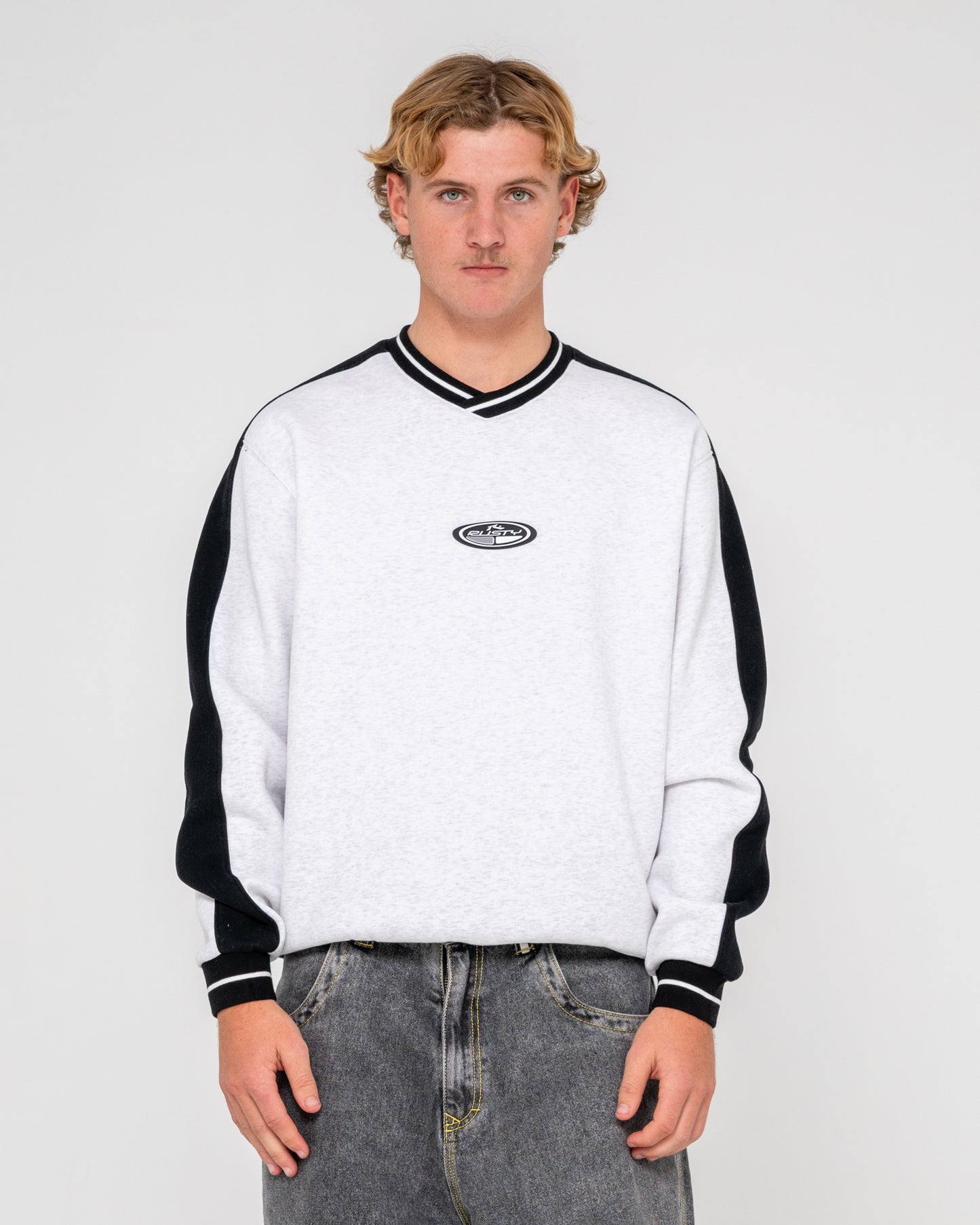 Buzo Rusty Vengeance V Neck Fleece Ecru Marle