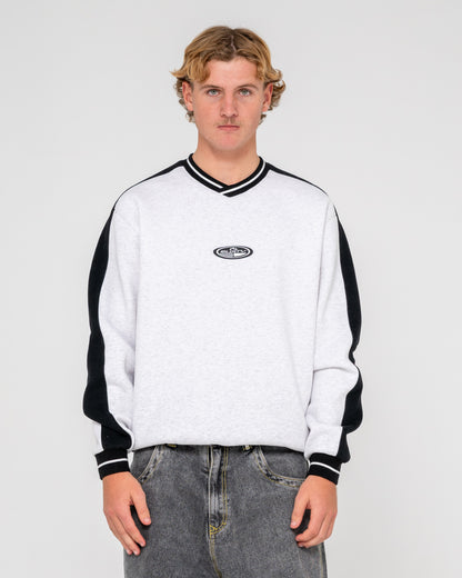 Buzo Rusty Vengeance V Neck Fleece Ecru Marle