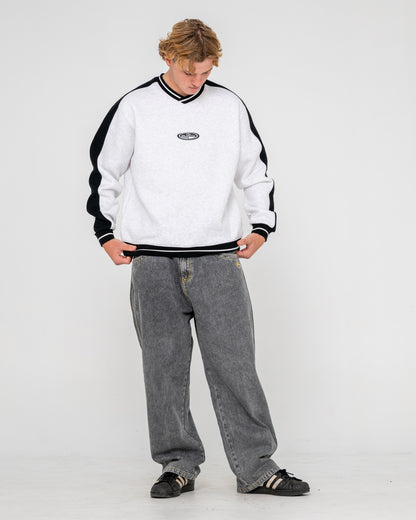 Buzo Rusty Vengeance V Neck Fleece Ecru Marle