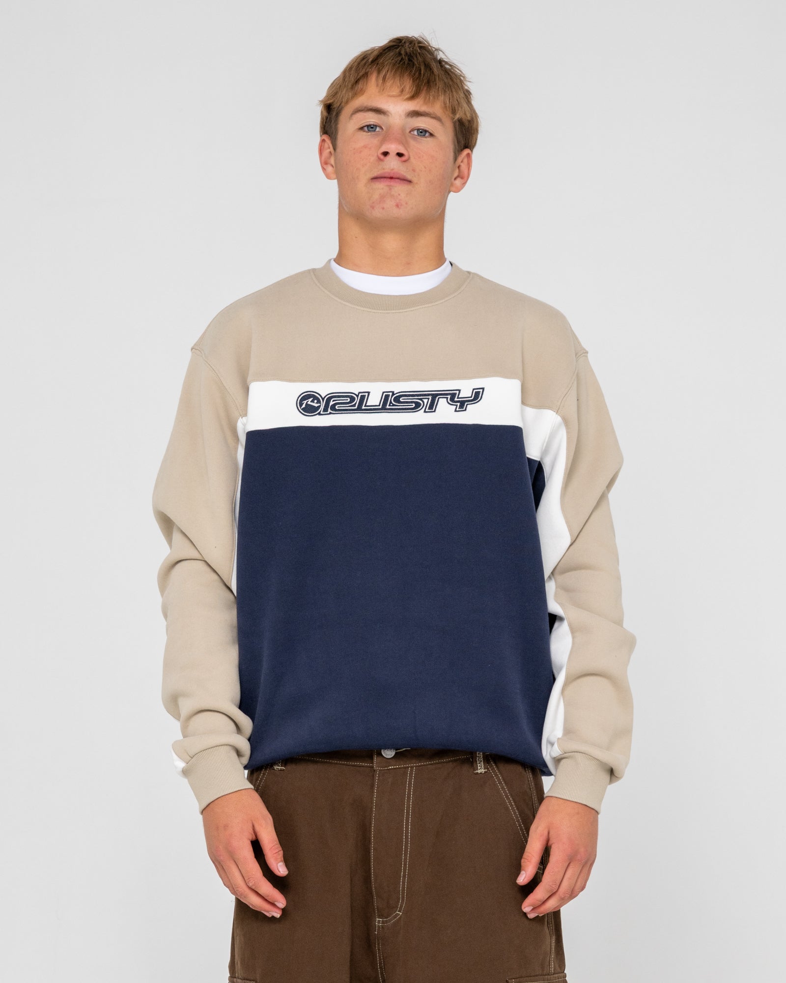 Buzo Rusty Pod Racer Crew Fleece Navy Blue
