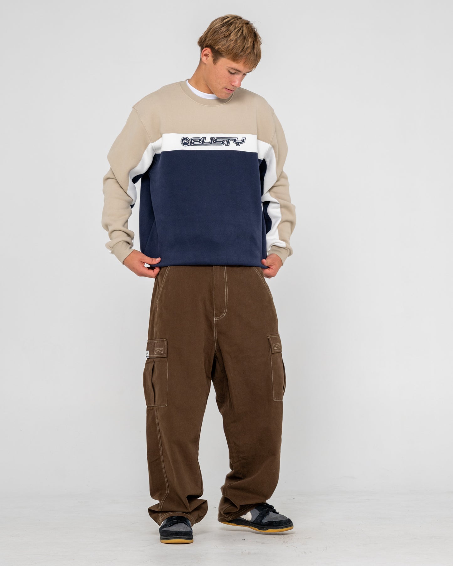 Buzo Rusty Pod Racer Crew Fleece Navy Blue