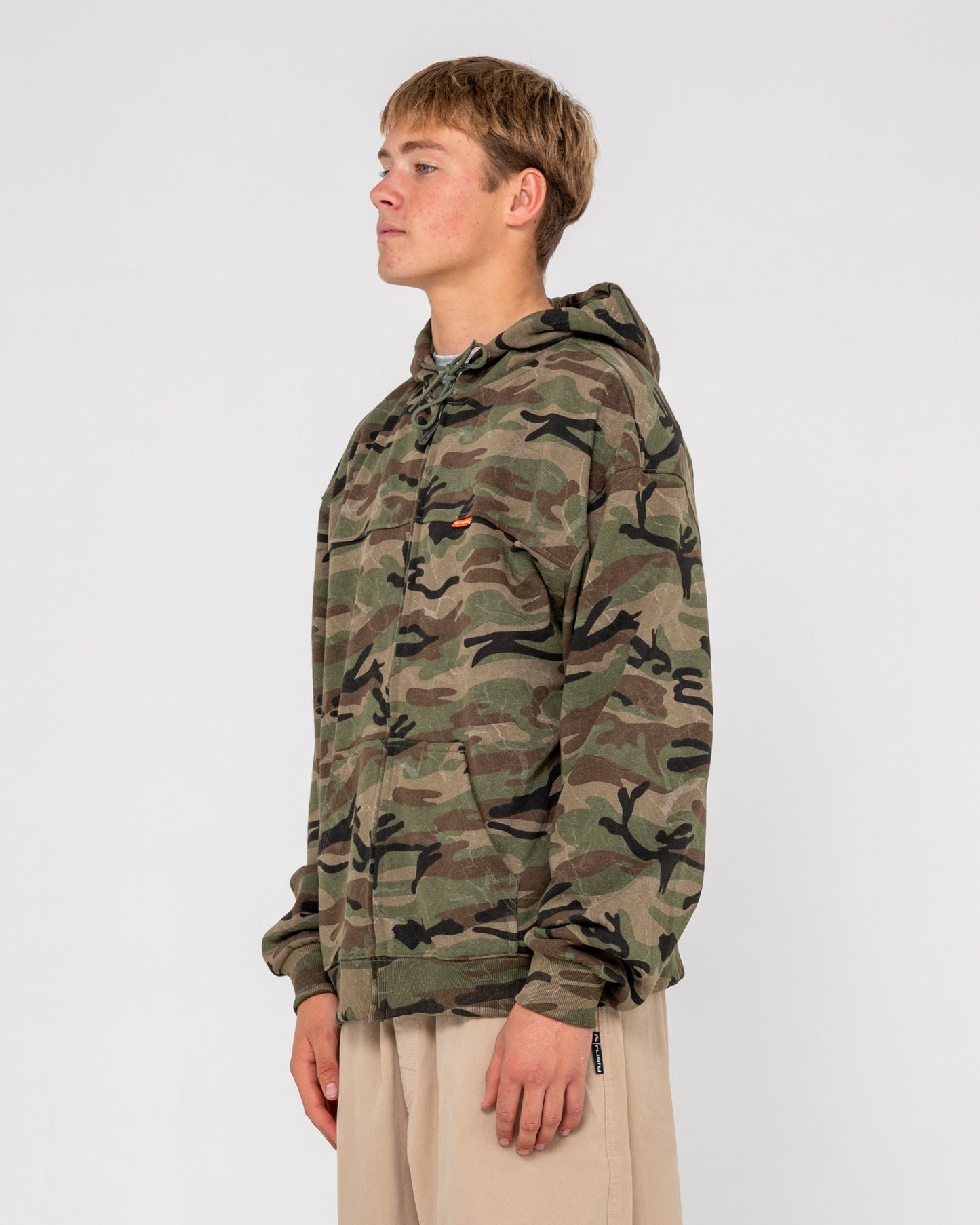Campera Canguro Rusty Rambo Zip Thru Hooded Fleece Camo