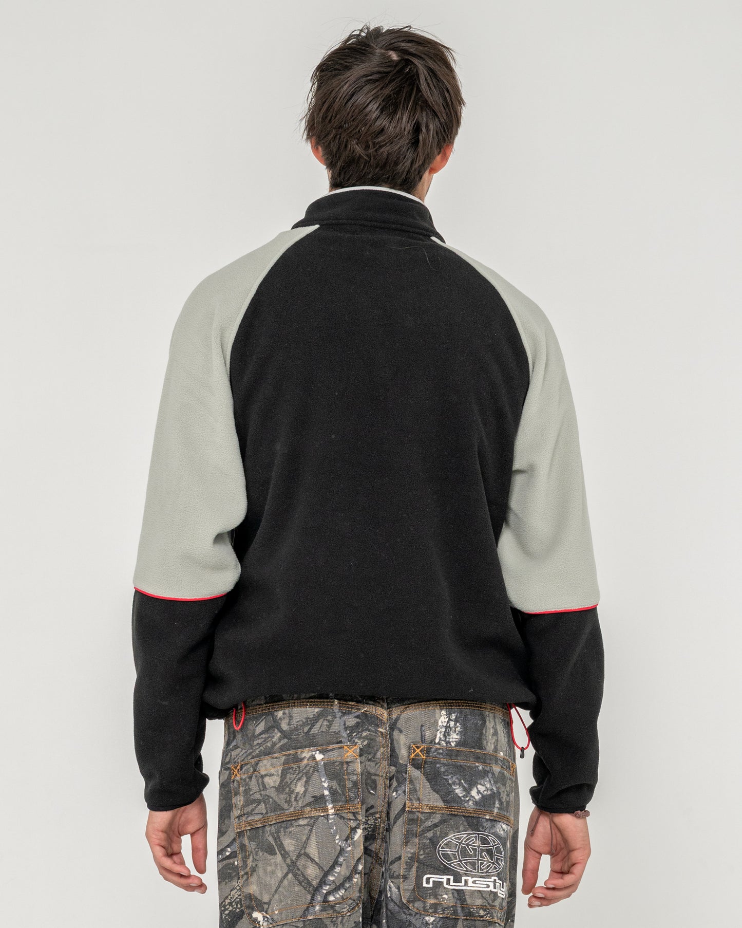 Buzo Rusty Tectonic Quarter Zip Polar Fleece Black