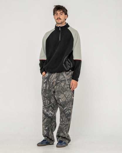 Buzo Rusty Tectonic Quarter Zip Polar Fleece Black