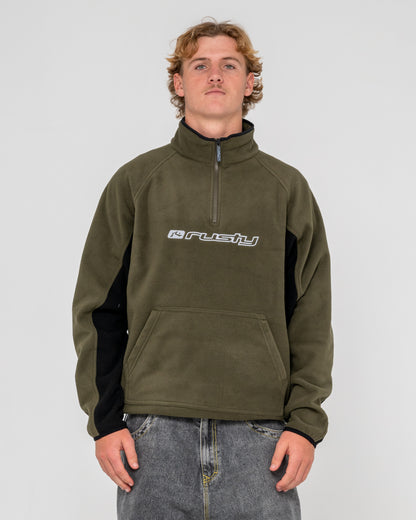 Buzo Rusty Blizzard Quarter Zip Polar Fleece Army Green